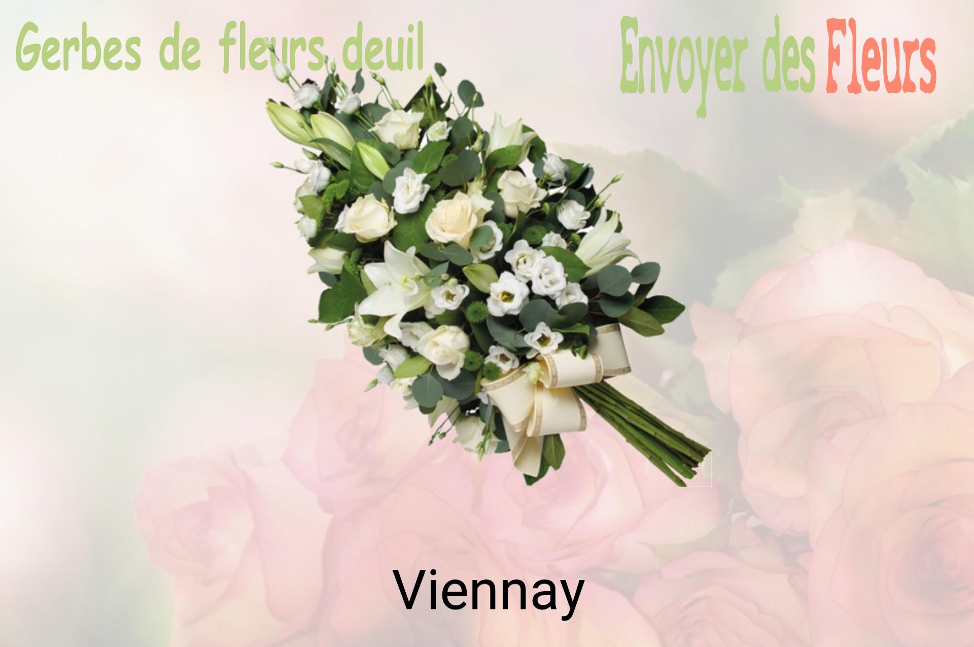Gerbe de fleurs de deuil livrée à Viennay